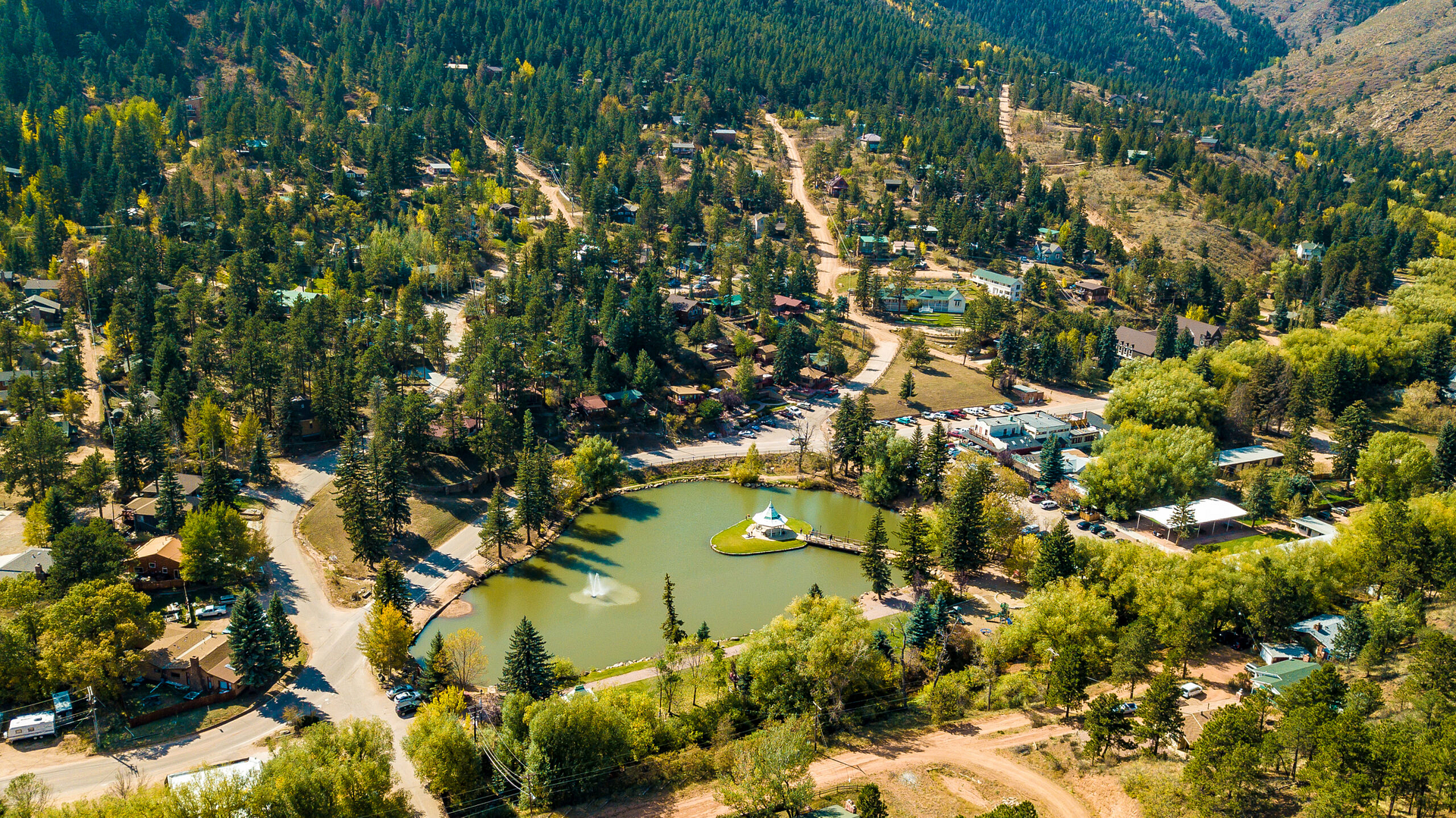 3. View from Skyspace of Gazebo Lake Park in Green Mountain Falls - RayBaileyTV